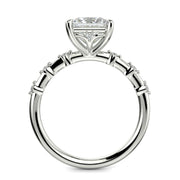Ariana Princess Cut Pave 4 Prong Petite Engagement Ring Setting - Nivetta